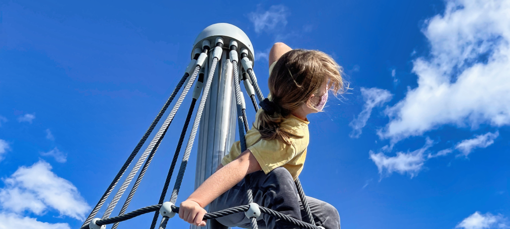 Child looking at sky